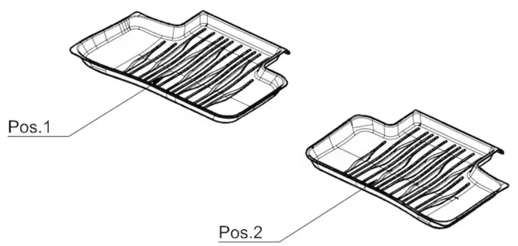 Tapis tous temps Dynamic Lines, arrière, 2 pièces LL/RL, noir (BR254)