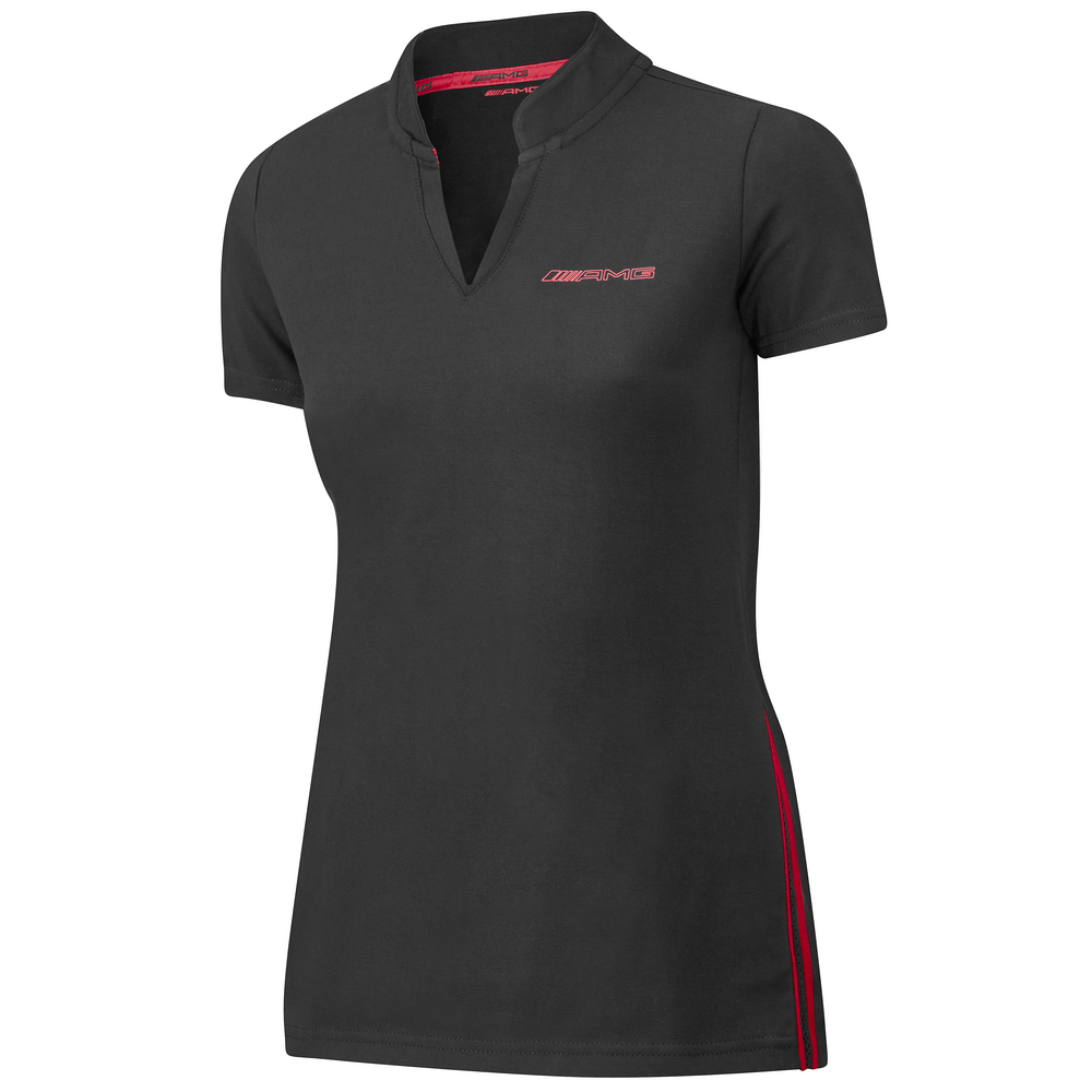 AMG polo femme, noir / rouge