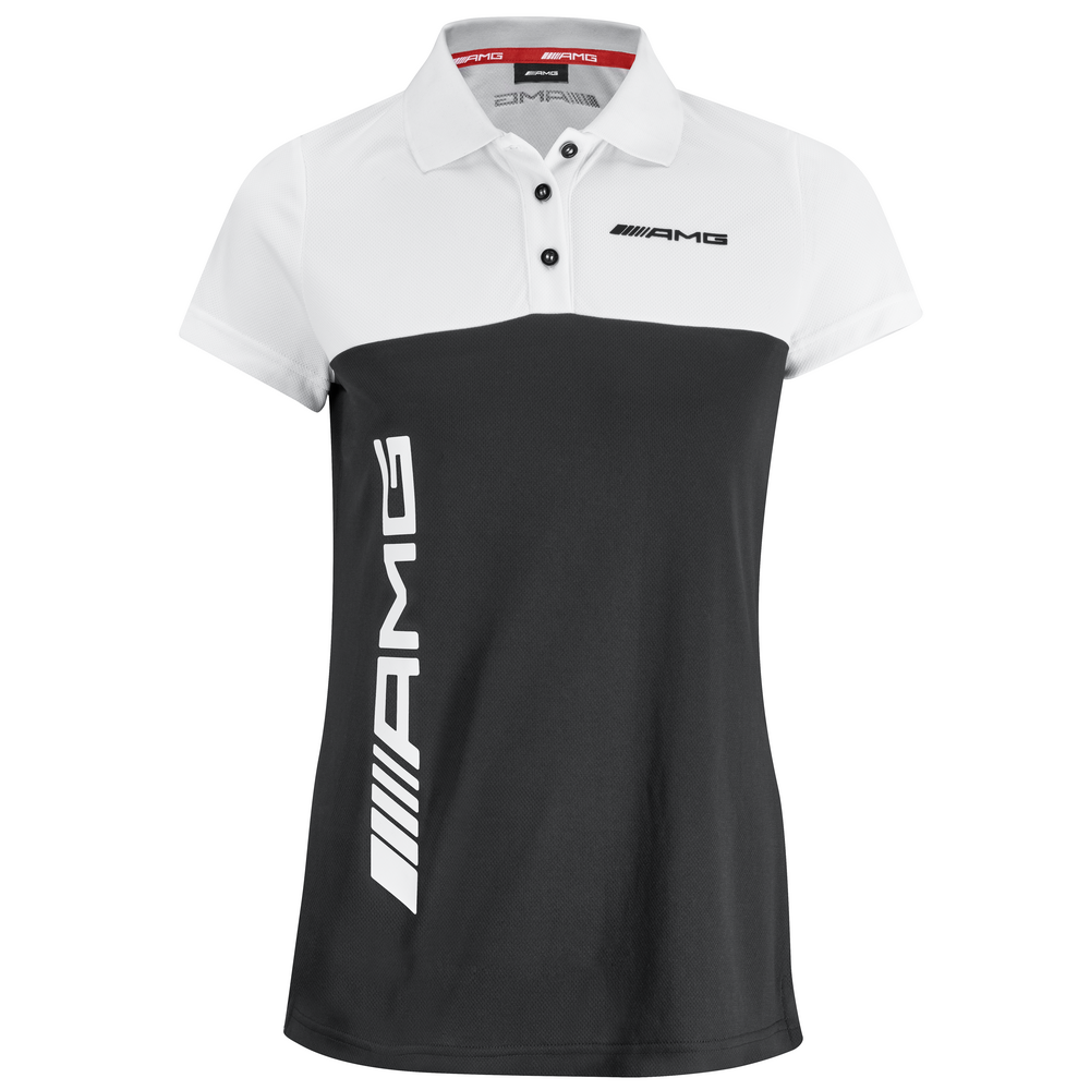 Polo AMG da donna, nero / bianco