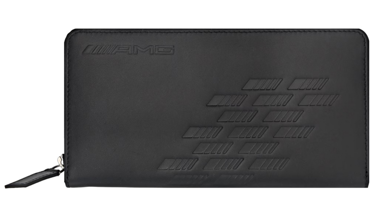 Portafoglio AMG da donna, pelle di vacchetta nera