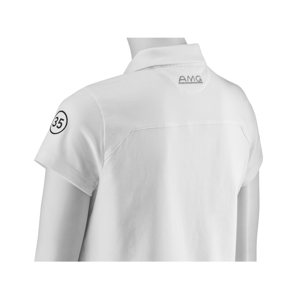 AMG polo shirt ladies, white / yellow