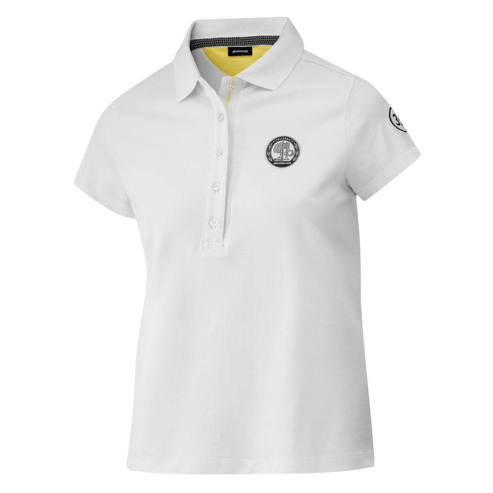 AMG Poloshirt Damen, weiss / gelb