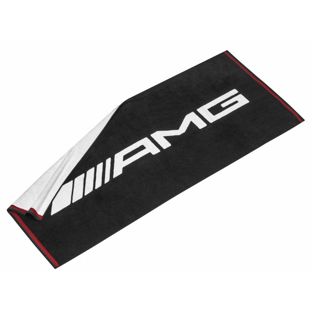 AMG Strandtuch, schwarz/weiss/rot