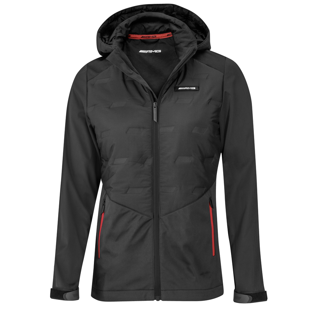 AMG Hybridjacke Damen, schwarz/rot