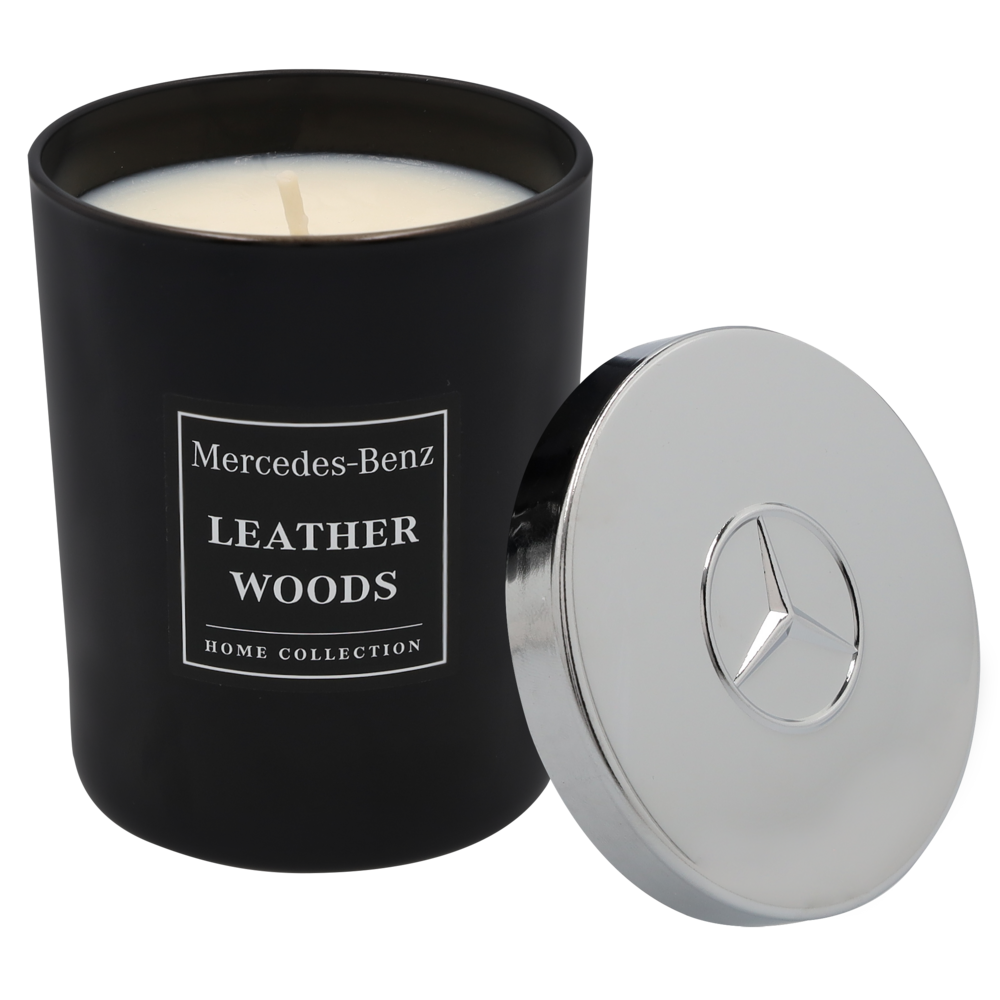 Scented candle, Leather Woods, 180 g