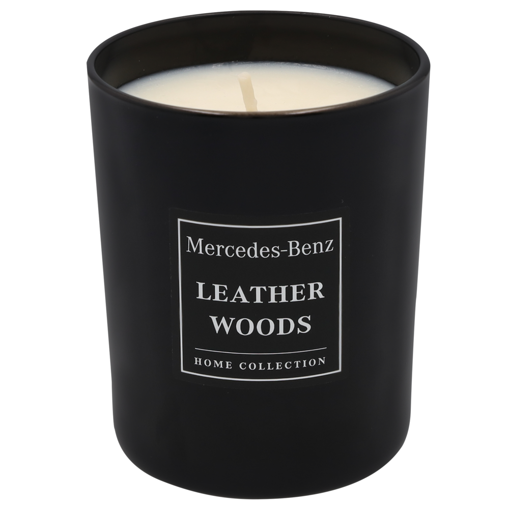 Scented candle, Leather Woods, 180 g