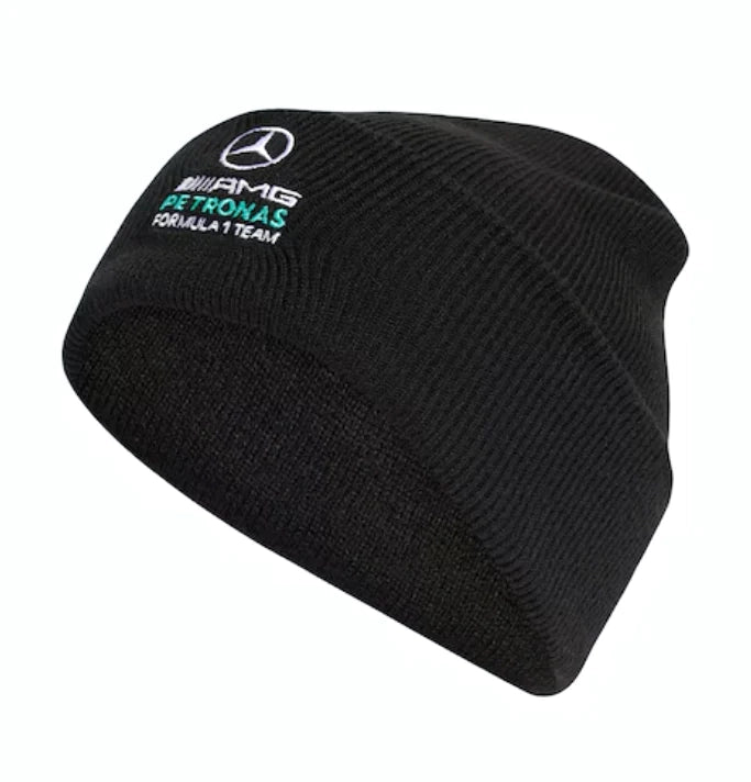 Knit hat, Mercedes-AMG F1 black, polyacrylic
