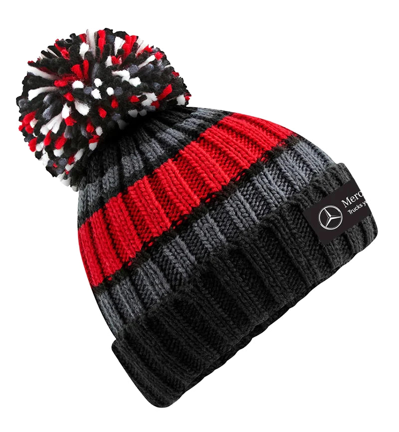 Striped cap truck, black, gray and red