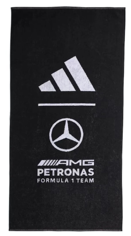 Asciugamano, Mercedes-AMG F1 nero, cotone, adidas
