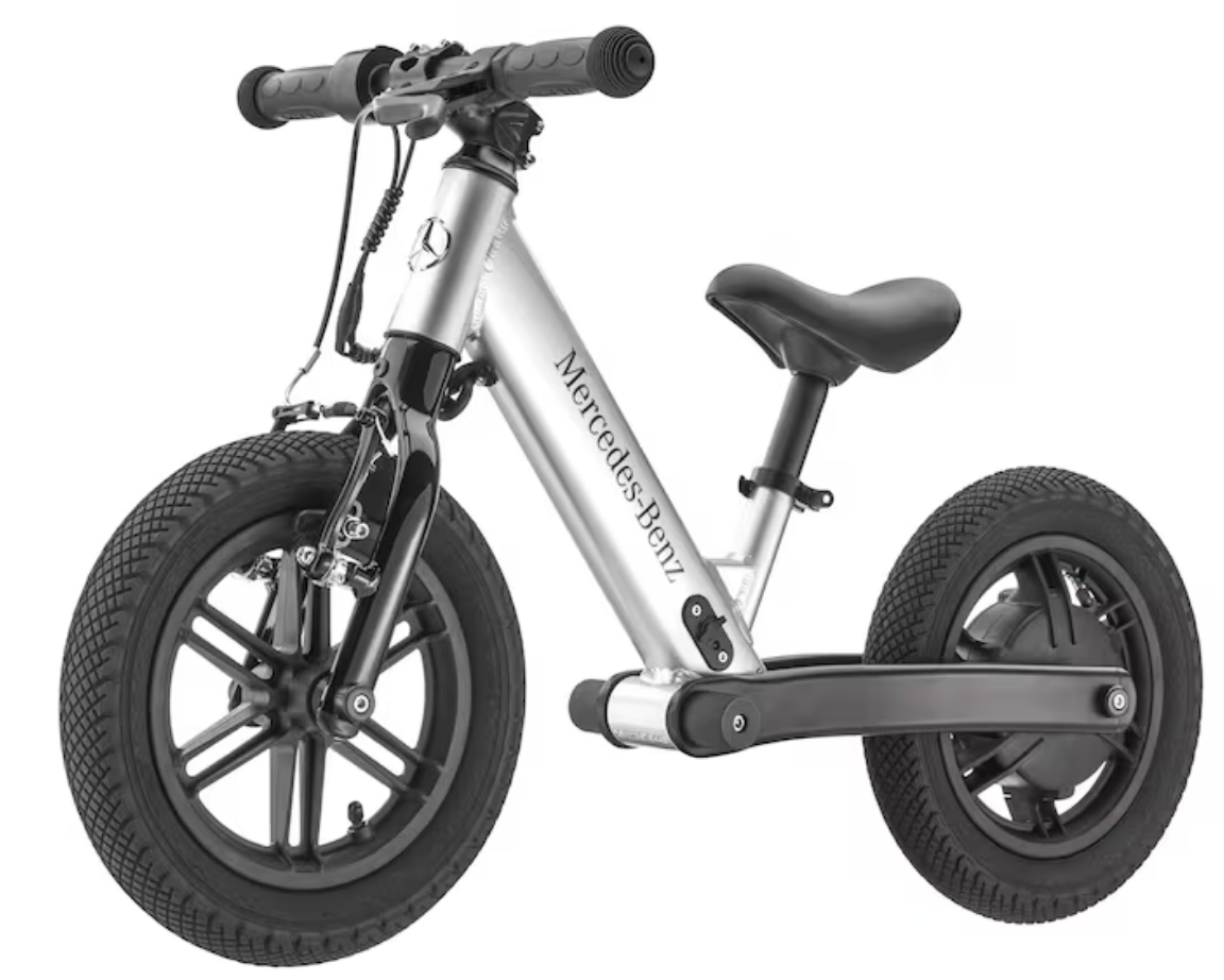 Laufrad Kinder, E-Balance silberfarben, Aluminium, Micro Mobility