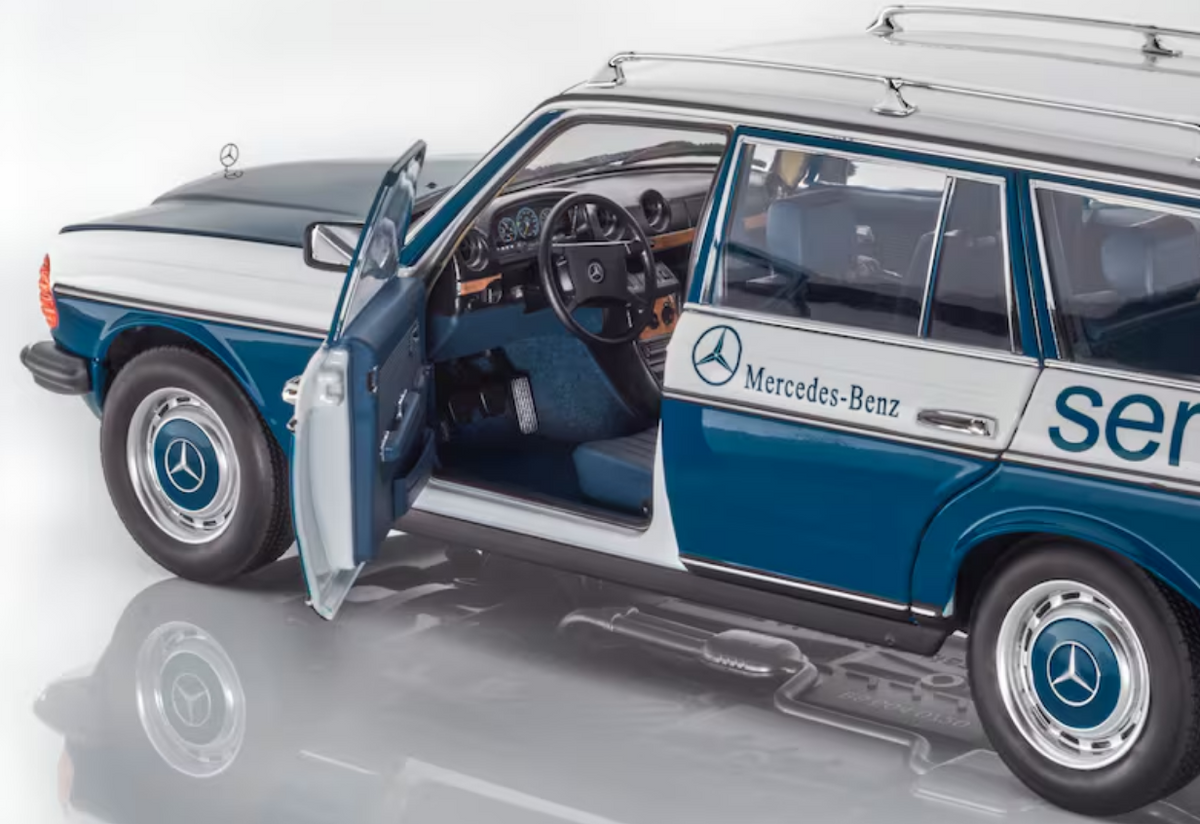 Modellauto 200 T-Modell S123 (1980-1985), Servicewagen blau, 1:18