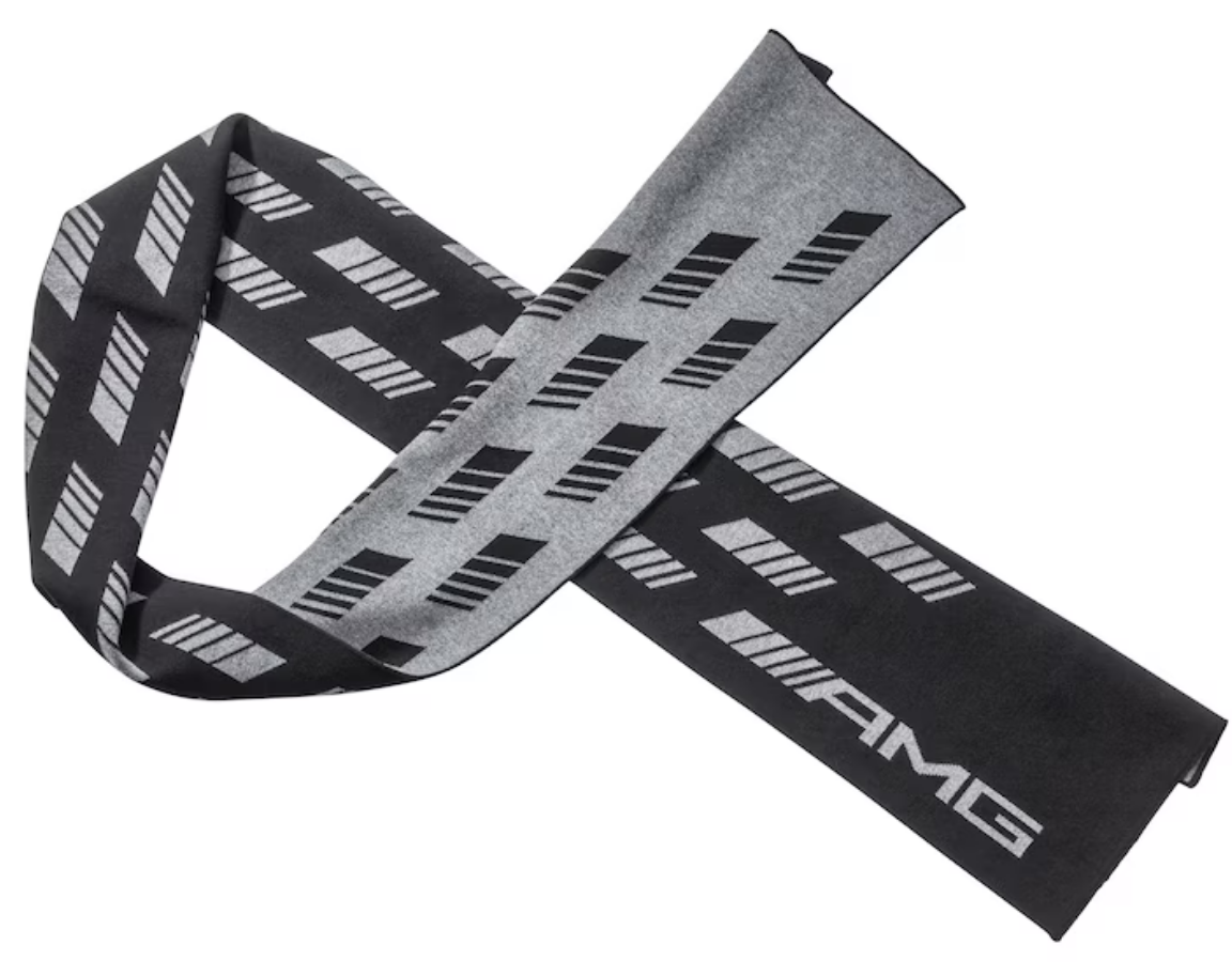Sciarpa a maglia AMG, unisex nero, cotone (organico) / lana (lana merino) / poliammide