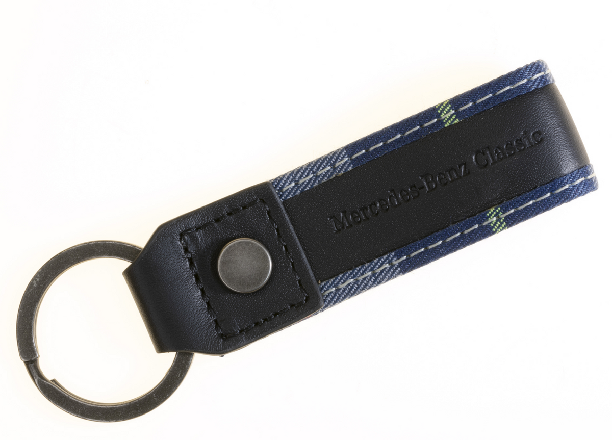 Schlüsselanhänger, Mercedes-Benz Karo schwarz Leder