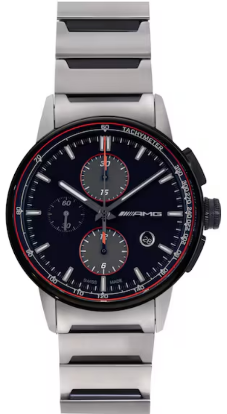 AMG Chronographe Automatique, hommes, Business noir / anthracite / rouge, acier inoxydable / titane
