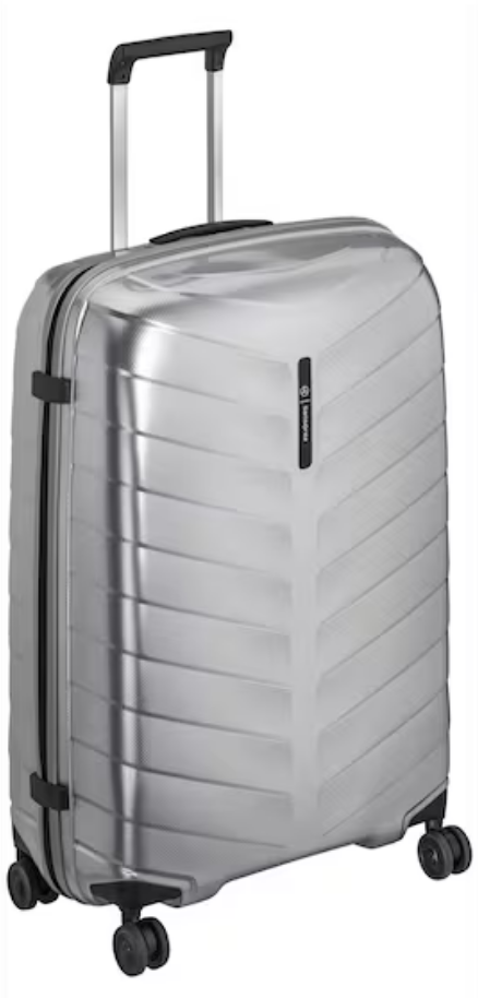 Koffer, Spinner 75 silberfarben, Polypropylen / Polyester, Samsonite, 97 l