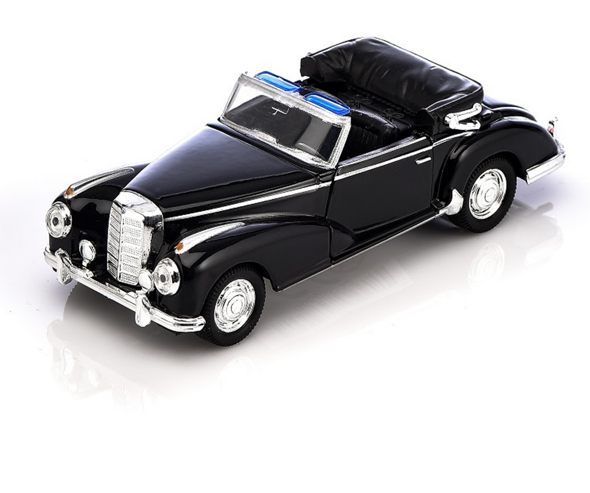 Model car 300 S black without hood, pullback, 1:38