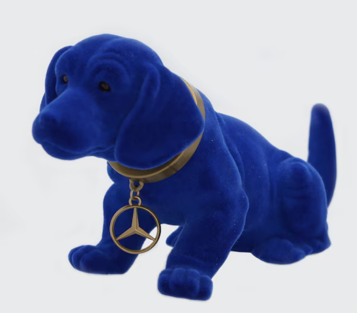 Wackeldackel, klein blau, Kunststoff