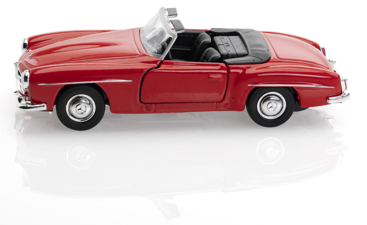 Model car 190 SL red without soft top, pullback, 1:38