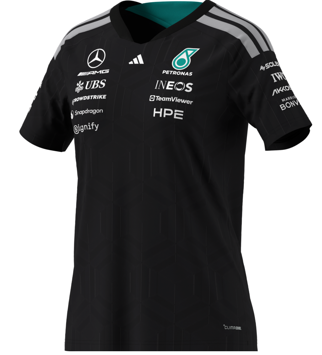 T-Shirt Damen, Fahrer, Mercedes-AMG F1 schwarz