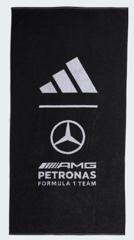 Asciugamano, Mercedes-AMG F1 nero, cotone, adidas