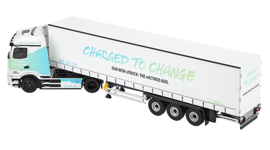 Modèle réduit Mercedes-Benz Truck eActros 600 avec semi-remorque 1:43 - Blanc