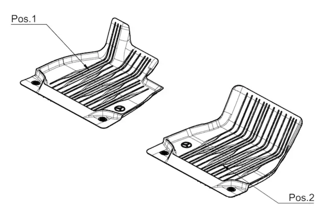 Allwettermatten Dynamic Lines, Fahrer-/Beifahrermatte, 2-teilig, EQS (V297)