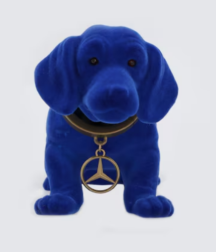 Wackeldackel, klein blau, Kunststoff