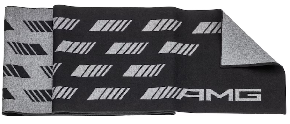 Sciarpa a maglia AMG, unisex nero, cotone (organico) / lana (lana merino) / poliammide