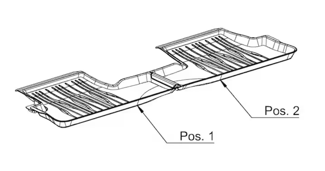 Tappetini per tutte le stagioni Dynamic Lines, sedili posteriori, 2 pezzi, neri, GLB (BR 248)