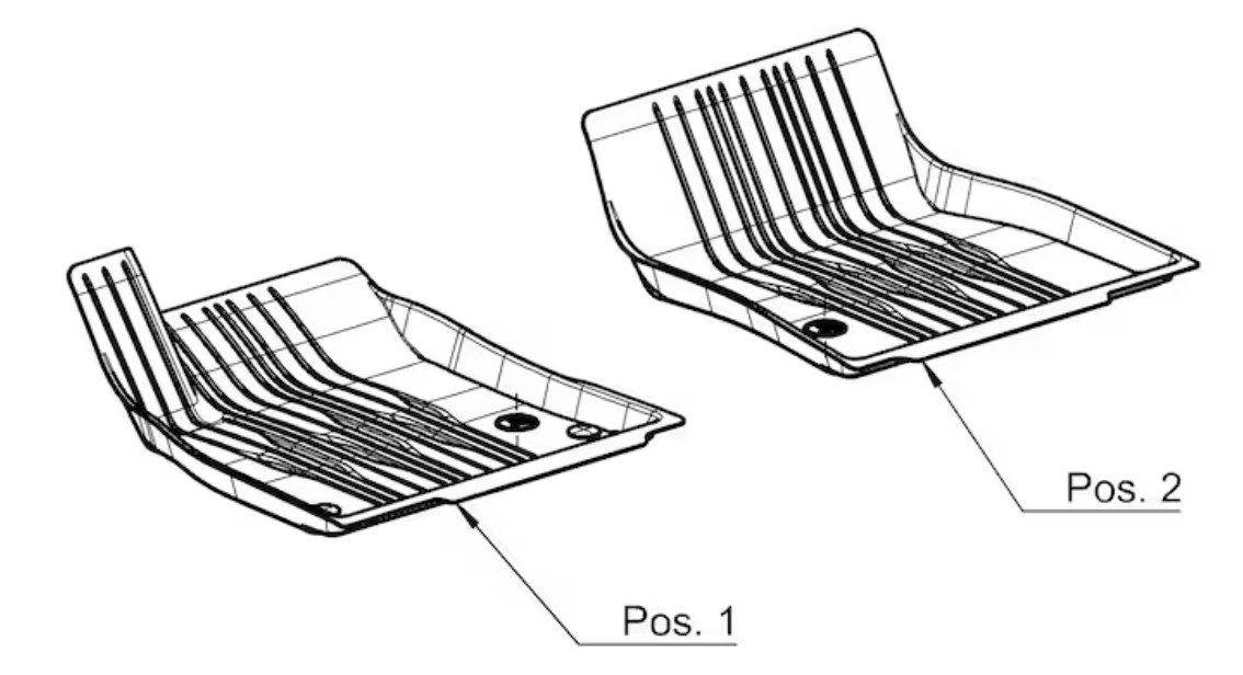 Allwettermatten Dynamic Lines, Fahrer-/Beifahrermatte, 2-teilig, C-Klasse electric (W520)