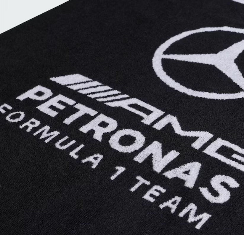 Asciugamano, Mercedes-AMG F1 nero, cotone, adidas