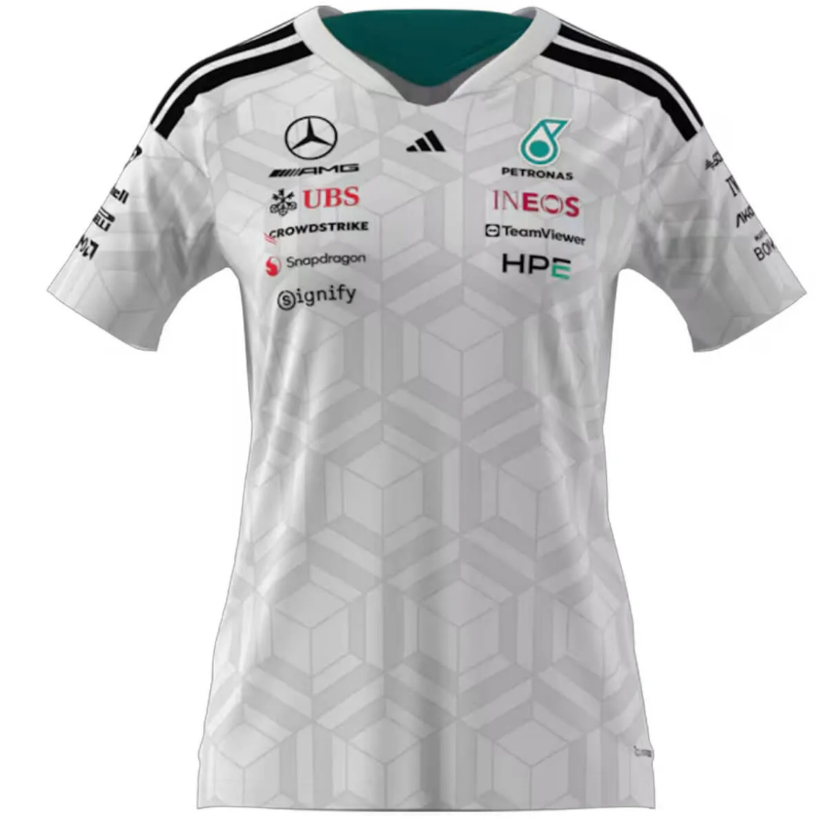 T-Shirt Damen, Fahrer, Mercedes-AMG F1 weiss