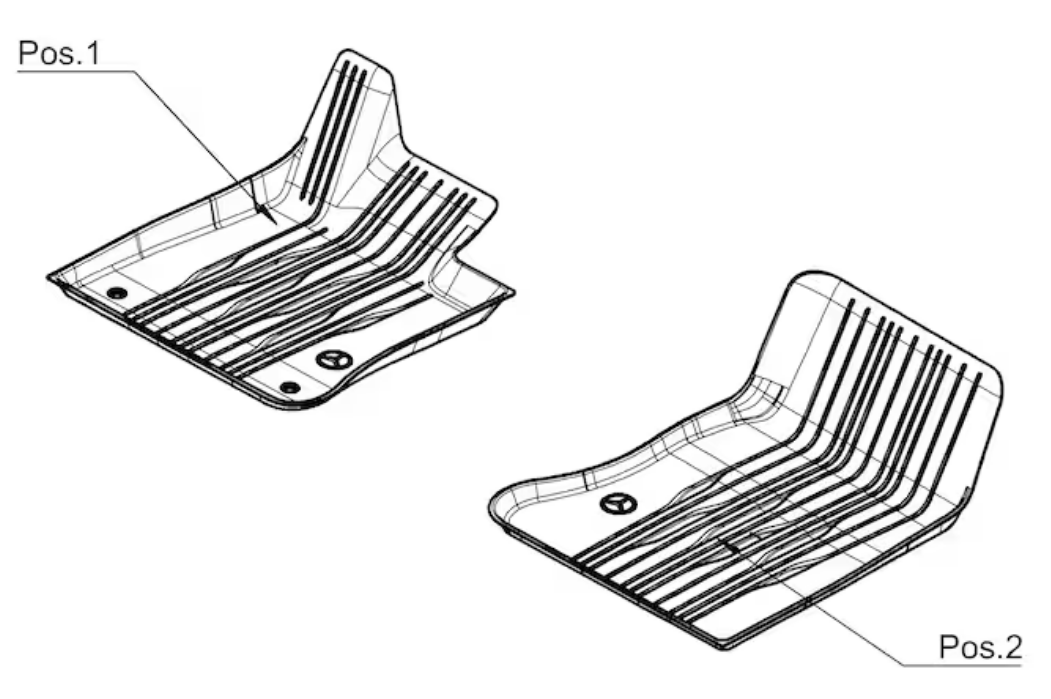 Tapis toutes saisons Dynamic Lines, tapis conducteur/passager, 2 pièces LL, noir (BR254)