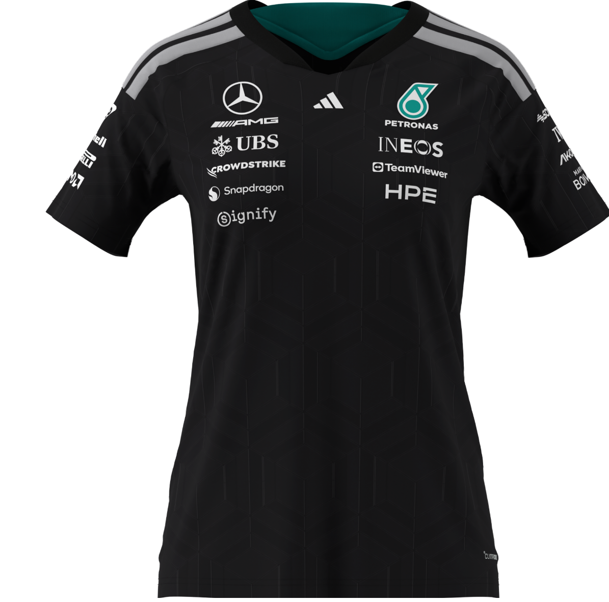 T-Shirt Damen, Fahrer, Mercedes-AMG F1 schwarz