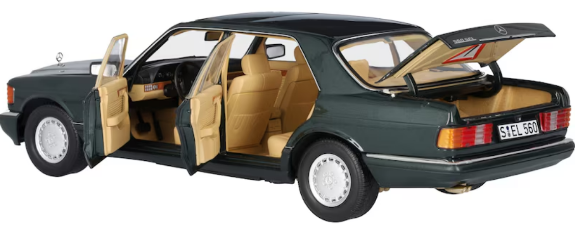 560 SEL V 126 (1985-1991) vert malachite, Norev, 1:18