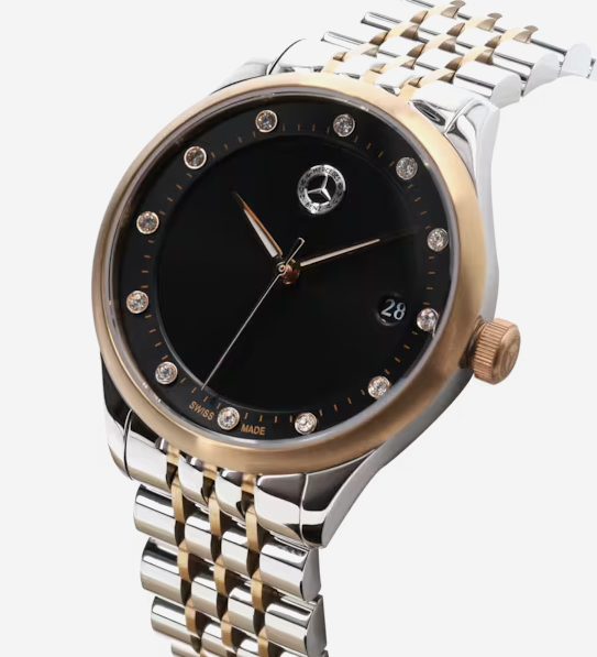 Armbanduhr Damen, Classic, Elegance schwarz / silberfarben / roségoldfarben, Edelstahl