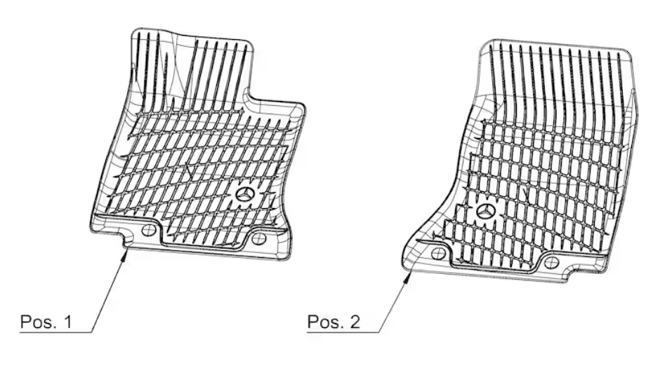 Tappetini per tutte le stagioni, Dynamic Squares, tappetino conducente/passeggero, 2 pezzi, Classe C, CLE, (BR 206.236)