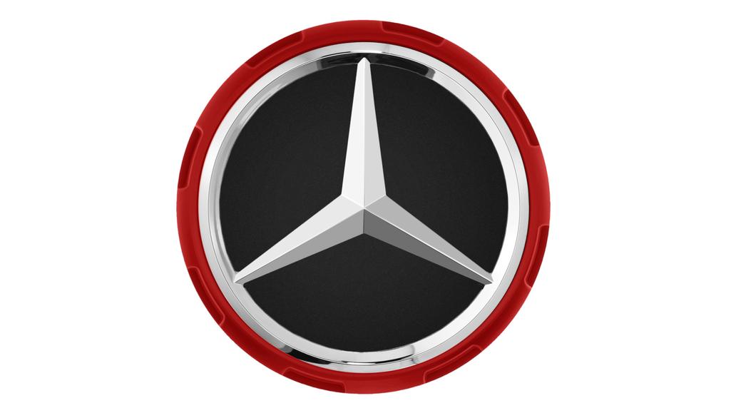 Coprimozzo AMG, design con serratura centrale, rosso