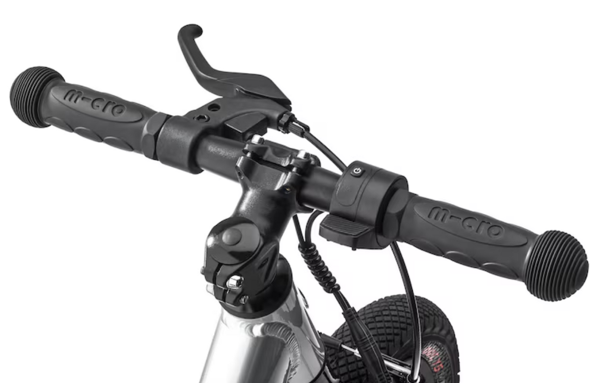 Laufrad Kinder, E-Balance silberfarben, Aluminium, Micro Mobility