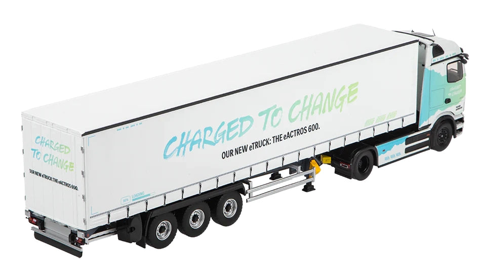 Modèle réduit Mercedes-Benz Truck eActros 600 avec semi-remorque 1:43 - Blanc