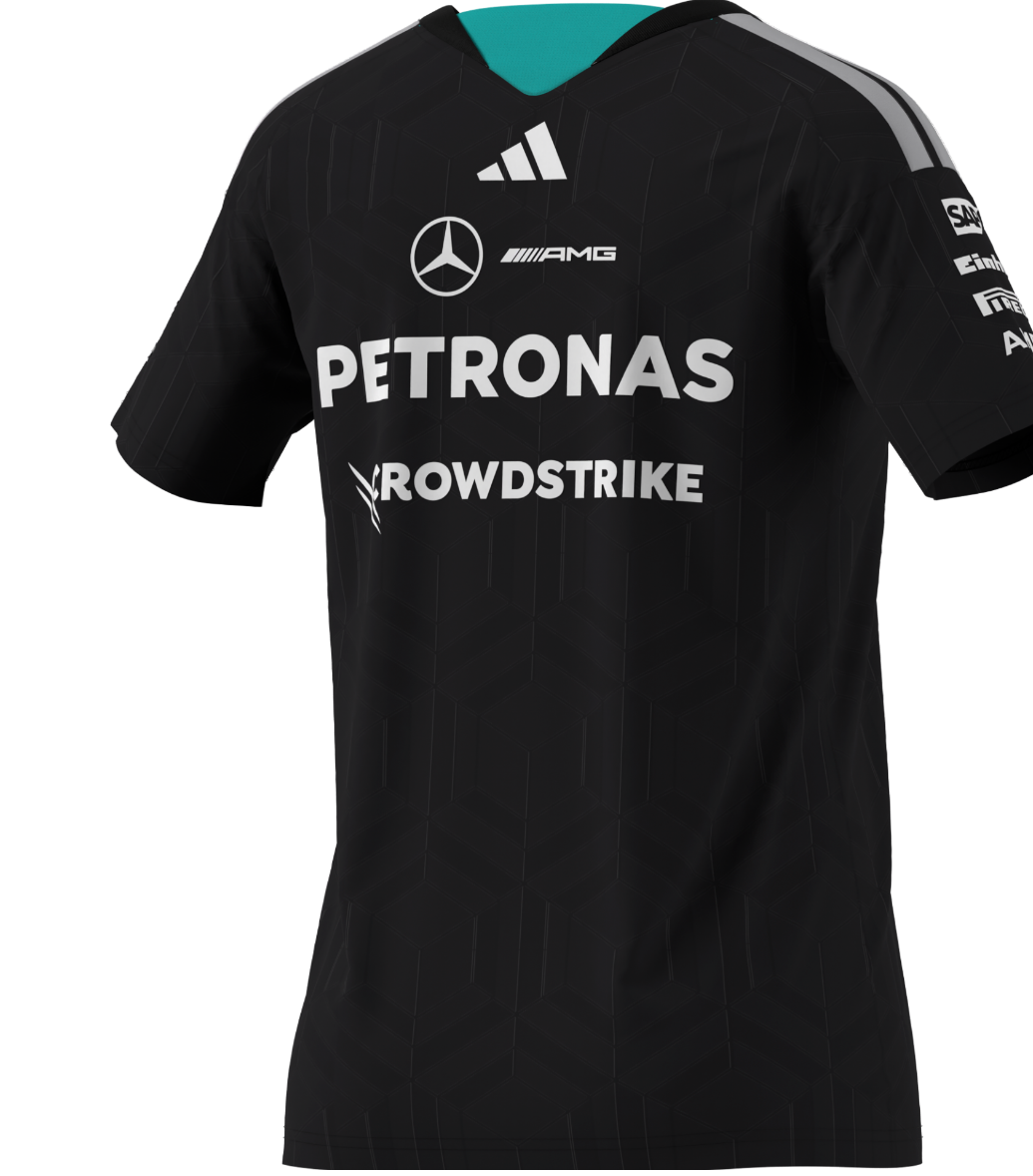 T-Shirt Damen, Fahrer, Mercedes-AMG F1 schwarz