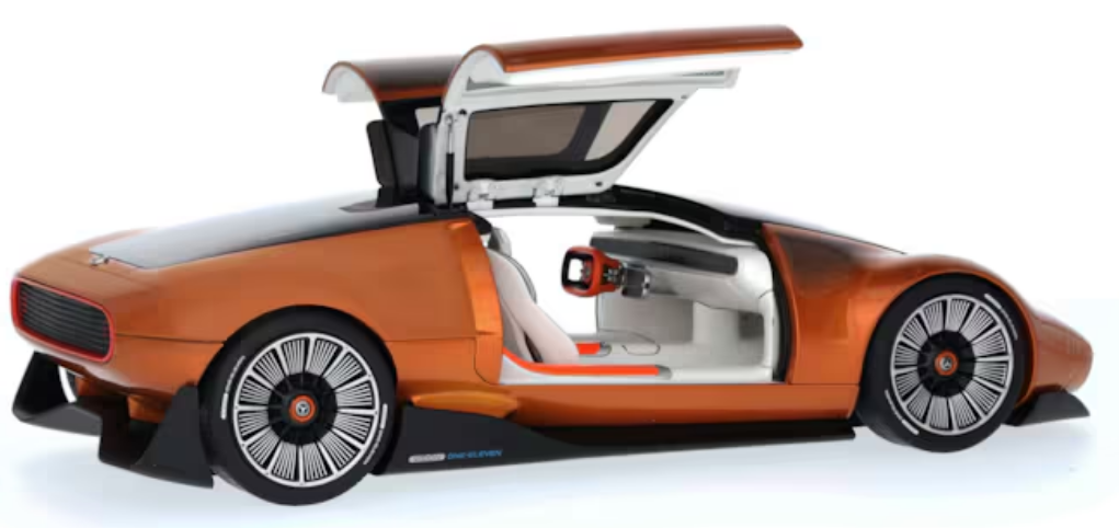 Modellauto Vision One-Eleven Set mit Figurine, Showcar orange, NZG, 1:18