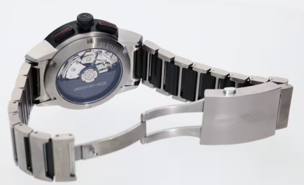 AMG Chronographe Automatique, hommes, Business noir / anthracite / rouge, acier inoxydable / titane