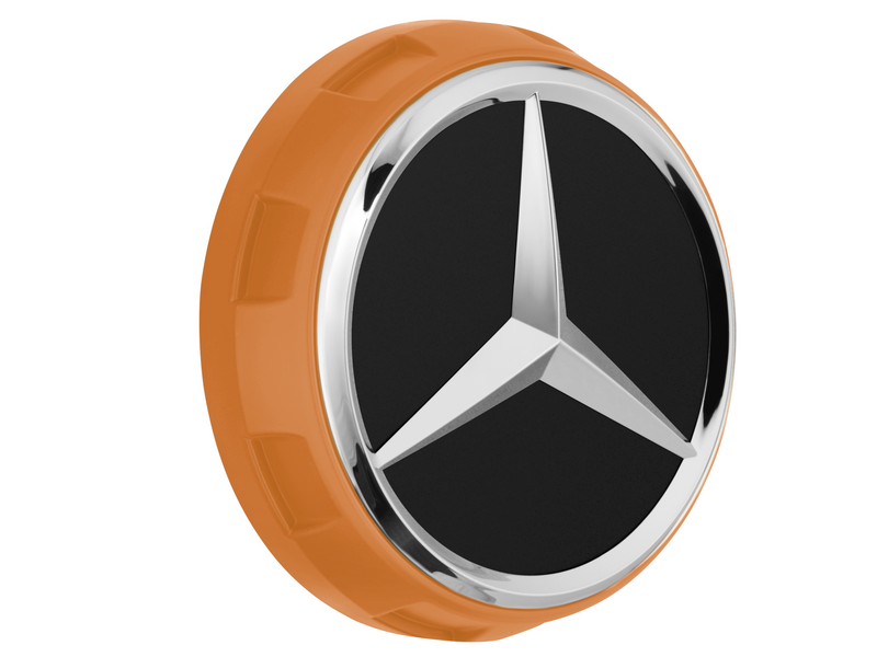 AMG wheel hub cover, in central locking design, orange