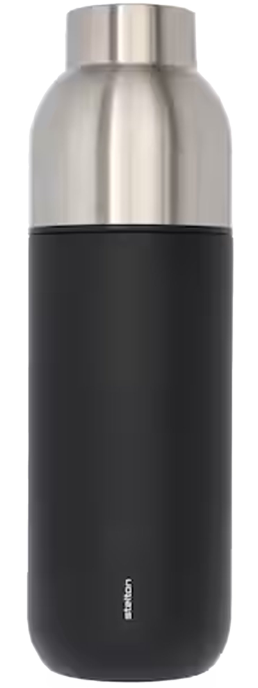 Isolierflasche mit Becher schwarz, Edelstahl / Polypropylen, Stelton, 750 ml