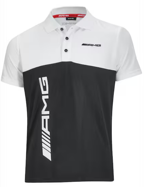 AMG Poloshirt Herren schwarz / weiß