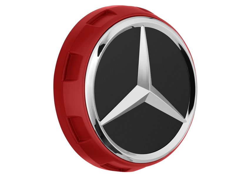 Coprimozzo AMG, design con serratura centrale, rosso