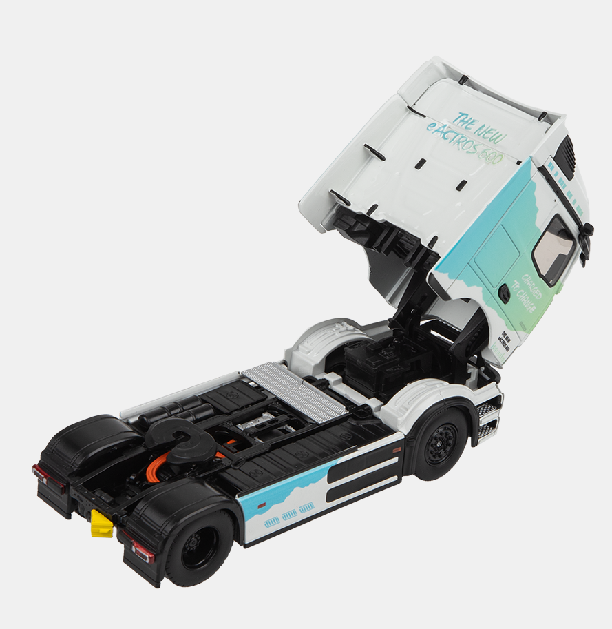 Modellauto Mercedes-Benz Truck eActros 600 mit Auflieger 1:43 - Weiß