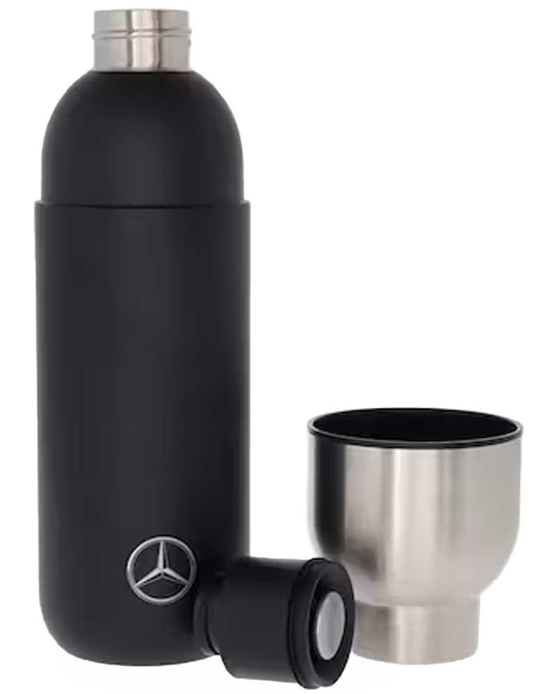 Isolierflasche mit Becher schwarz, Edelstahl / Polypropylen, Stelton, 750 ml