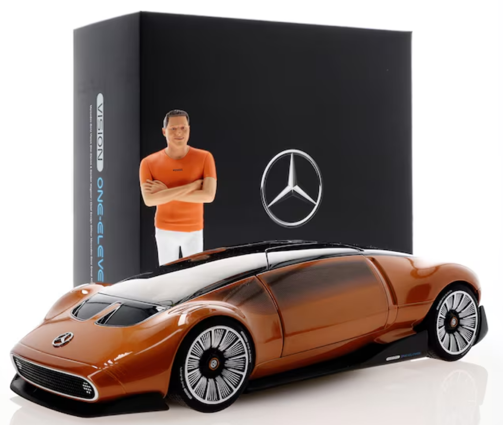 Modellauto Vision One-Eleven Set mit Figurine, Showcar orange, NZG, 1:18